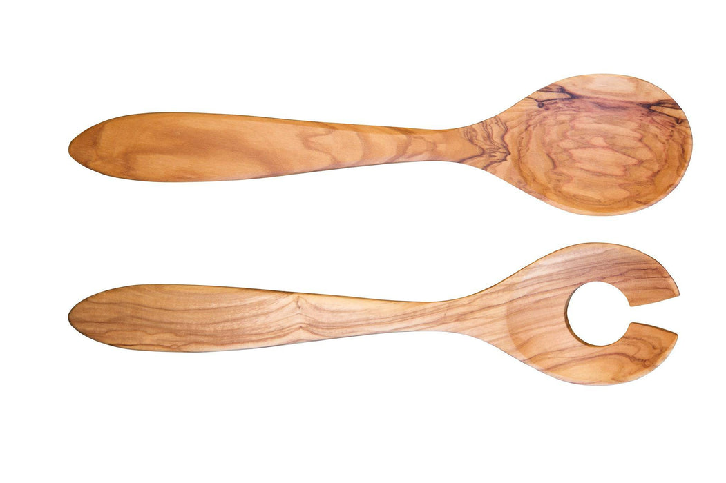 Scanwood Olive Wood Curved Salad Server Set