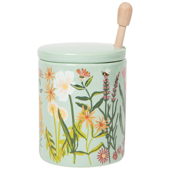 Danica Now Design Honey Pot With Dipper Bees & Blooms