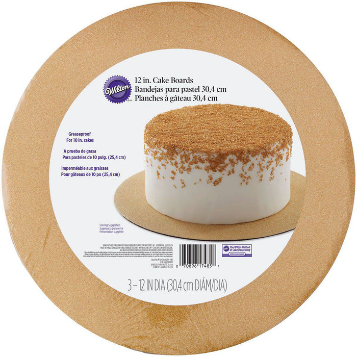 Wilton Round Cake Board - Gold Glitter