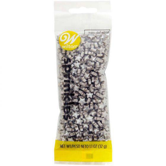 Wilton Sprinkles Pouch Silver Stars