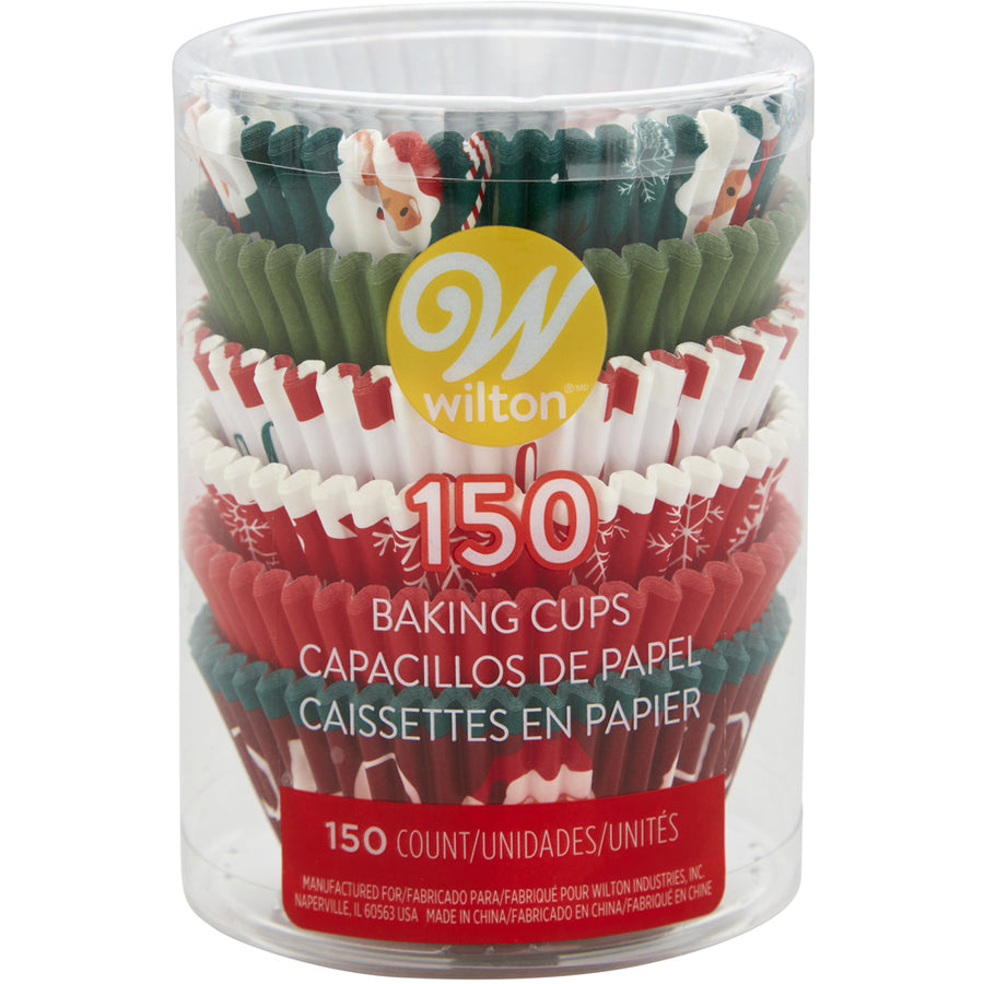 Wilton 150 Mini Baking Cups Holiday