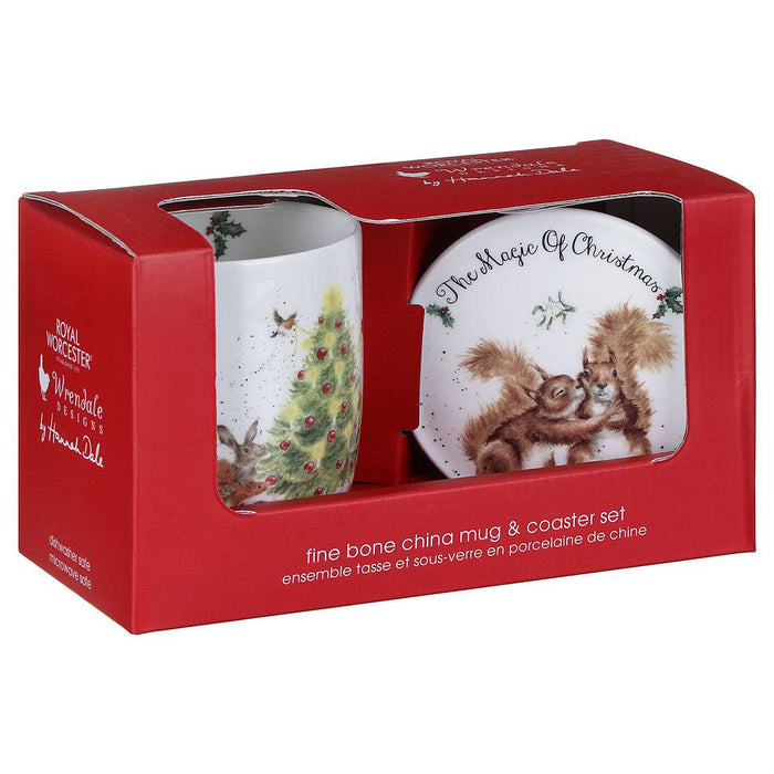 Wrendale Mug & Coaster Set Oh Christmas Tree