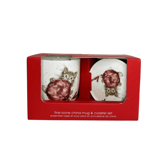 Wrendale Mug & Coaster Set Purrfect Christmas