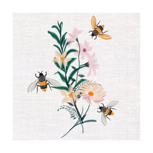 Paper Design Luncheon Napkin - Floral Bees