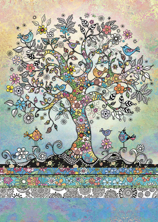 Bug Art Card - Tree of Birds