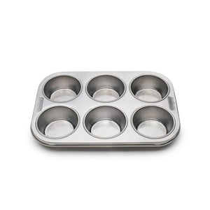 Fox Run Stainless Steel 6 cup Muffin Pan