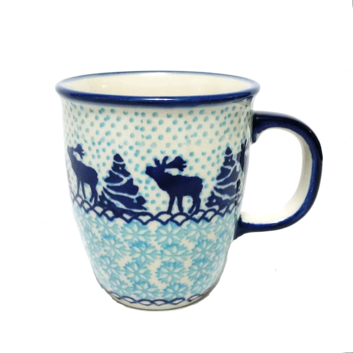 Polish Pottery Bistro Mug Reindeer