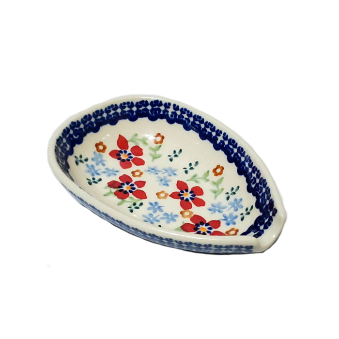Polish Pottery Spoon Rest - Country Garden