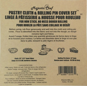 Majestic Chef Pastry Cloth & Rolling Pin Cover Set