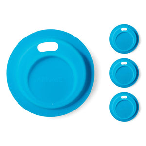 Jarware Silicone Drink Lids Blue Set/ 4 Regular Mouth