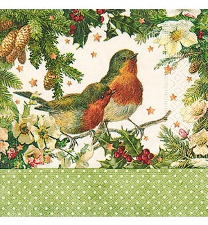 Twilight Cocktail Napkin Robins In Green