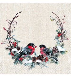 Paper Design Cocktail Napkin Birds In Wreath