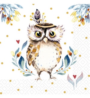 Paper Design Luncheon Napkin - Flower Owl