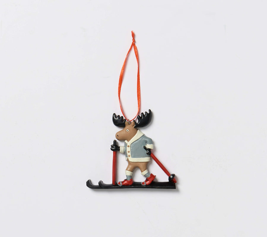 Little Blue House Christmas Ornament Cross Country Moose